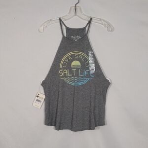 NWT Salt Life Heagy Salterrific Gray Tank Women's Size Small